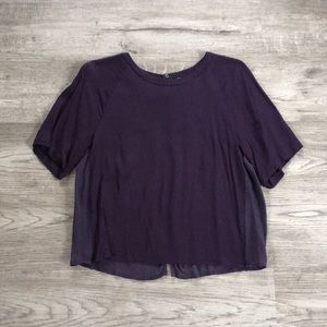 Babaton - Open Back Silk Blouse - Purple